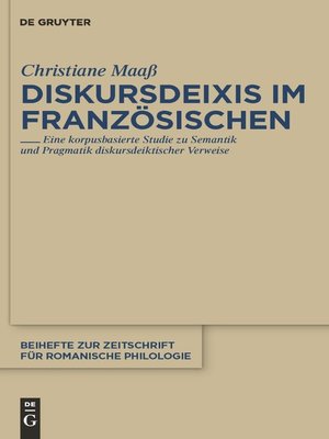 cover image of Diskursdeixis im Französischen